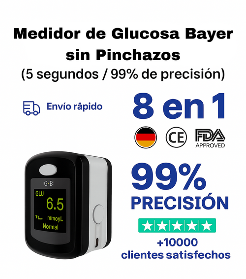 Medidor de Glucosa sin Pinchazos – 5 Segundos / 99% de precisión